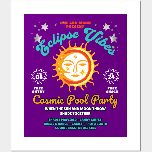 Sun and Moon Present: Eclipse Vibes, Cosmic Pool Party Wall Art by Blended Designs